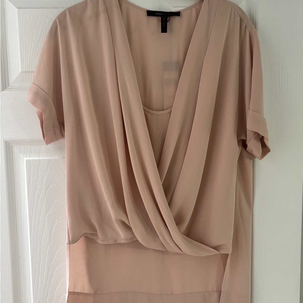 BCBGMaxazria Bare Pink Natty Blouse